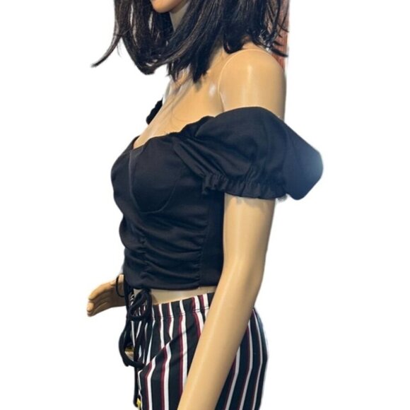 (6 for $25)Shein Puff Sleeve Ruched Off the Shoulder Blouse size XS - Picture 4 of 6